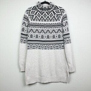 Long Tall Sally Women's XS Wool Blend Fair Isle Tunic Turtleneck Sweater Knit